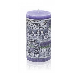 BARTEK CANDLES Svíčka dekorativní zdobená reliéfem Lavender BOUTIQUE - válec  70x140 mm