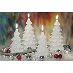 BARTEK-CANDLES Svíčka dekorativní vánoční stromek - CHRTISTMAS TREE 80x150 mm - Bílá