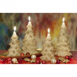 BARTEK-CANDLES Svíčka dekorativní vánoční stromek - CHRTISTMAS TREE 80x150 mm - Zlatá