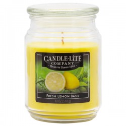CANDLE-LITE Svíčka dekorativní ve skleněné dóze - Fresh Lemon Basil  510g